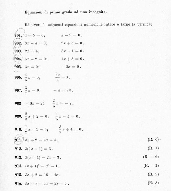 Esercizi equazioni primo grado 2