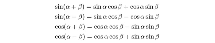 Formule Di Addizione E Sottrazione Seno Coseno