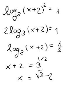 Logaritmo al quadrato esempio