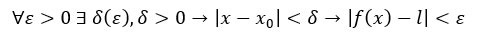 Definizione matematica di limite rigorosa