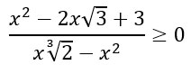 Disequazione coefficienti irrazionali traccia