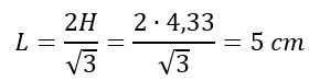 Calcolo lato triangolo equilatero nota l'altezza