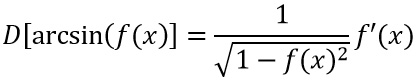 Derivata arcoseno di una funzione