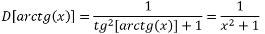 Derivata arcotangente di x