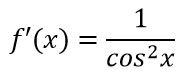 Derivata funzione elementare tangente